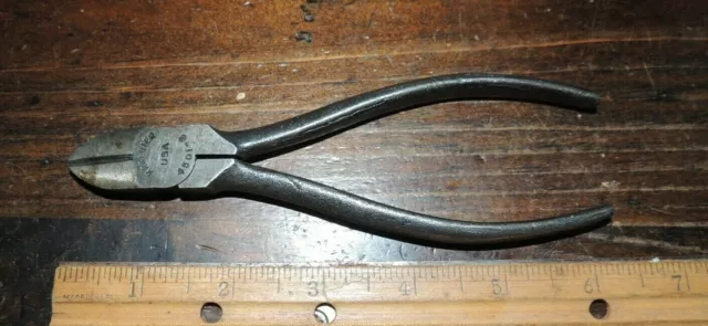 VINTAGE 6" Kraeuter Diagonal Wire Cutter PLIERS No. 4501-6 USA MADE