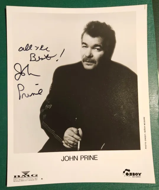 John Prine Hand Signed B&W Photo 8"x10"