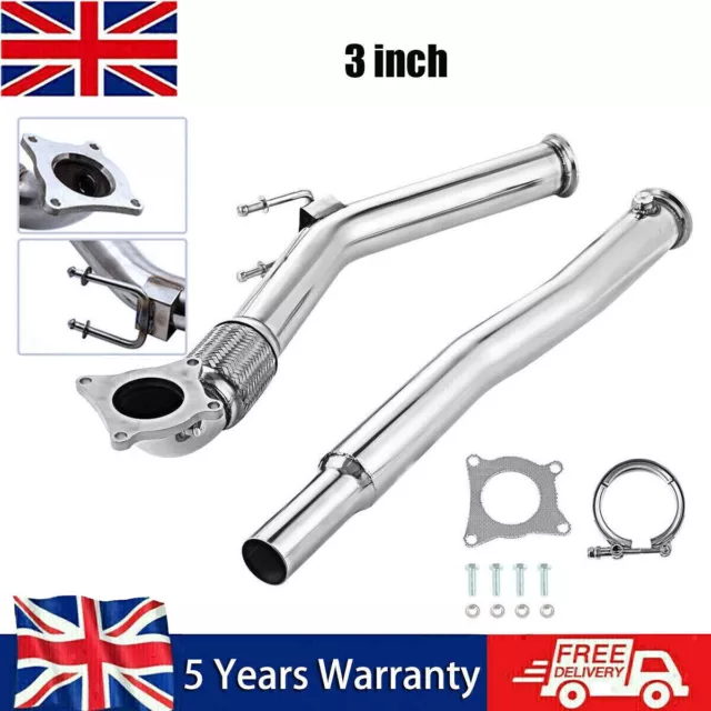 Stainless Exhaust 3" Decat De Cat Downpipe For Vw Golf 2.0 Gti Mk5 Mk6 Scirocco