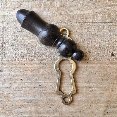 Vintage Escutcheon Keyhole Ebony & Brass Antique Door Hardware Victorian Old