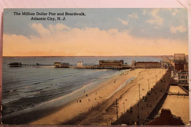New Jersey NJ Atlantic City Million Dollar Pier Boardwalk Postcard Old Vintage