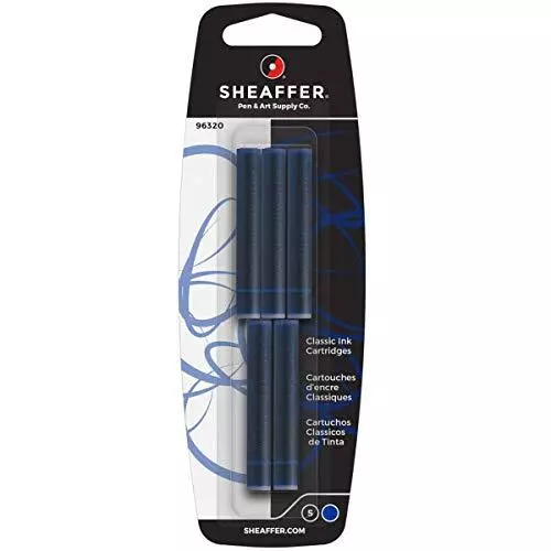 Sheaffer Skrip Lot de 5 cartouches d'encre pour stylo-plume Bleu