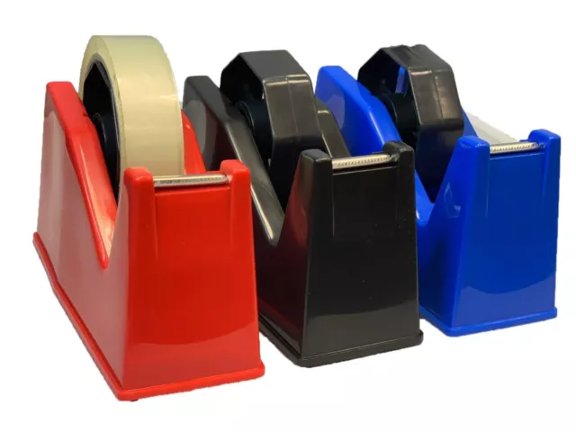 New HEAVY DUTY TAPE DISPENSER Desktop Office Sellotape Cellotape Pack Holder UK 3