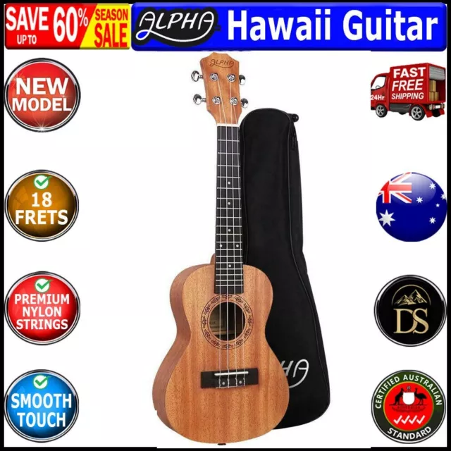 ALPHA 23 Inch Concert Ukulele Mahogany Ukeleles Uke Hawaii Guitar With Cover