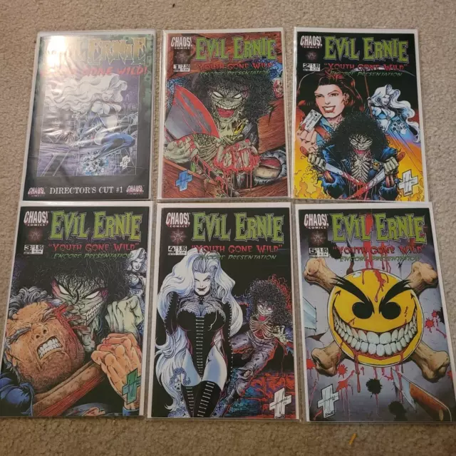 Evil Ernie Youth Gone Wild Chaos! Comics, Complete #1-#5, NM + Director's Cut