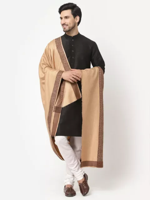 Bordure tissée pour hommes indiens, vêtements de mariée chauds en laine,...