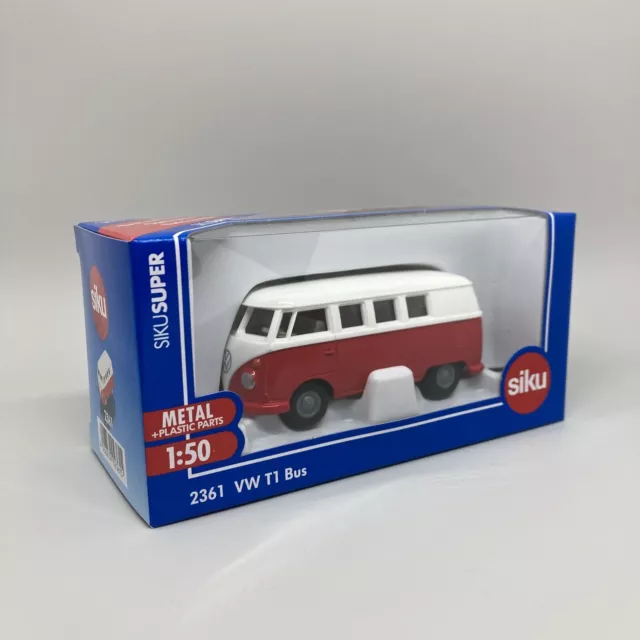 Siku 2361 VW T1 Bus weiss/rot Maßstab 1:50 Modellauto NEU & OVP