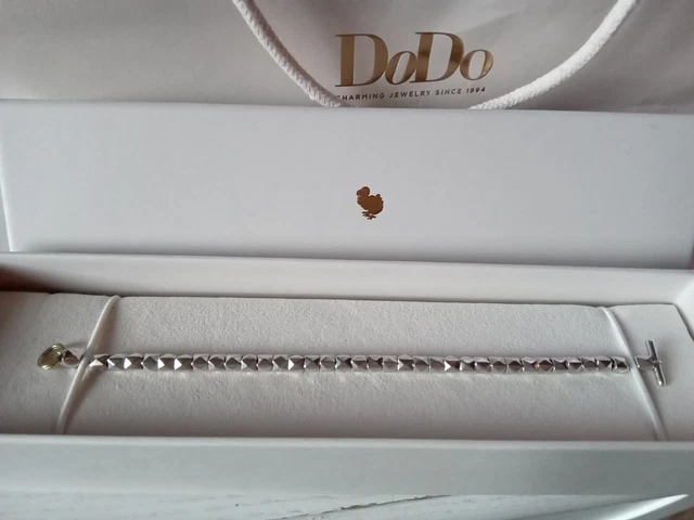 DODO POMELLATO BRACCIALE Borchie Argento 925 E Oro 18 Kt Nuovo EUR