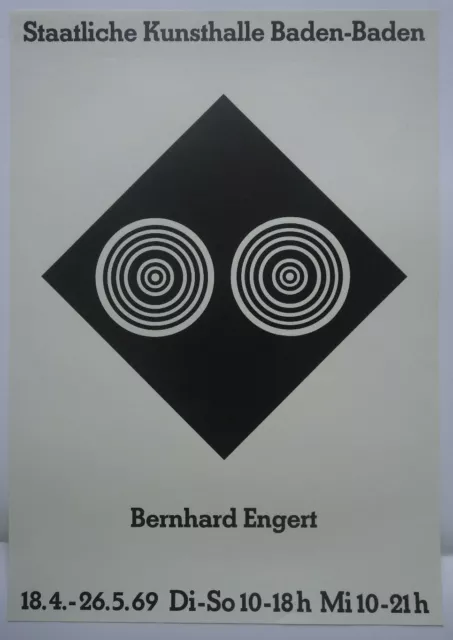 Plakat Poster - Bernhard Engert - Ausstellung 1969 Baden-Baden - konkrete Kunst