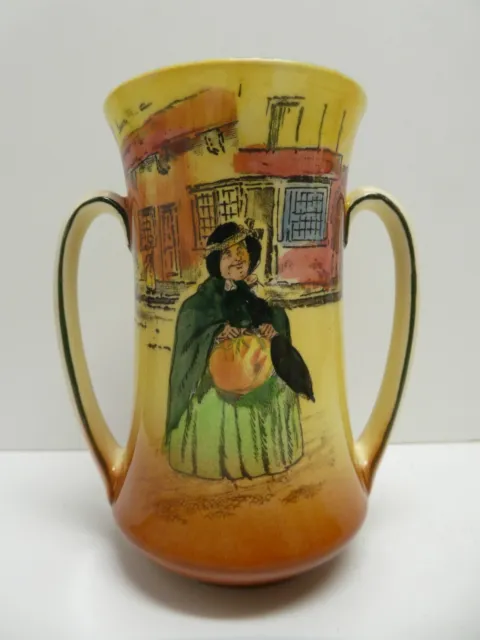 Royal Doulton Pottery Dickens Ware Sairey Gamp 2 Handle Vase
