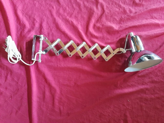 Ancienne  Lampe Ciseaux Accordéon  Chromé applique ikea vintage