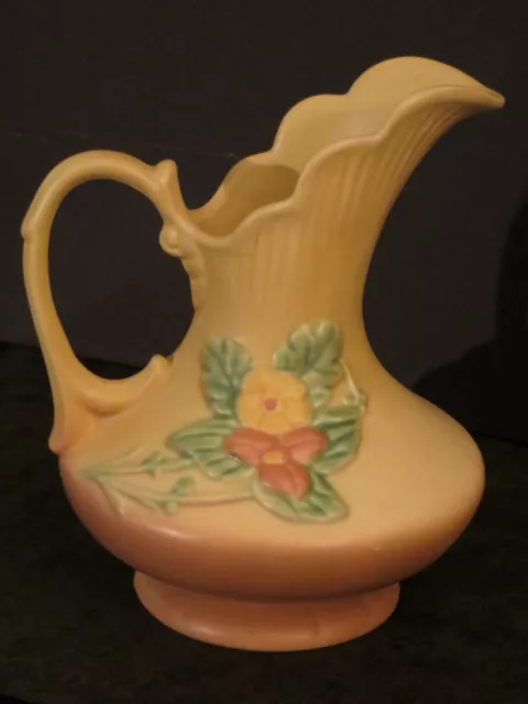 Vintage Hull Art Pottery Wildflower Ewer Pitcher W-11 8 1/2" Yellow Peach Beauty