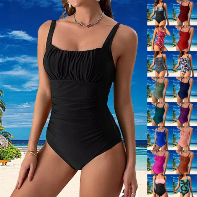 Women Bathing Suits Long Sleeve Swimwear Ladies V Neck Seaside Swimming Suit