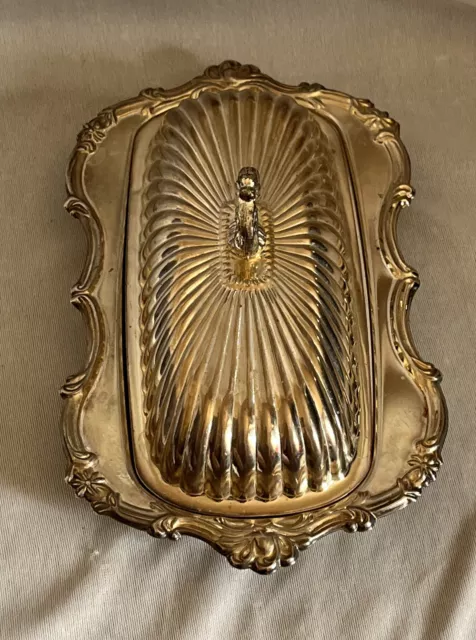 💥 Vintage Silver Plated Butter Dish With Lid - Original Box