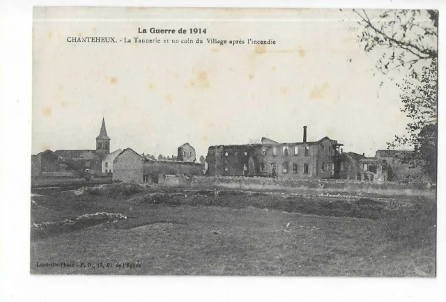 54 Chanteheux La Tannerie Et Le Village After The Fire War Of 1914
