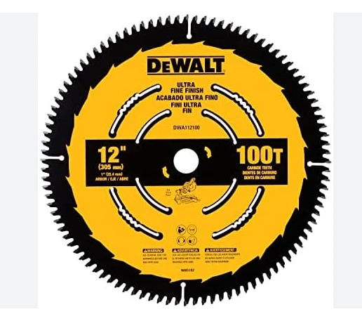 DeWalt DWA11260 12" 60T Tungsten Carbide Steel Finish Circular Saw Blade New