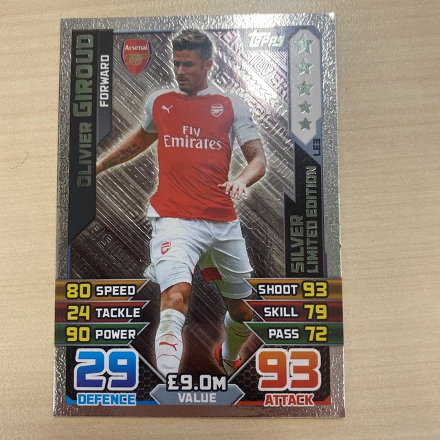 Topps Match Attax 2015/16 - Olivier Giroud Silver Limited Edition - Arsenal