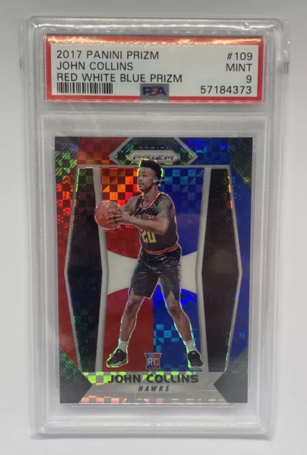 John Collins PSA 9 Red White Blue Prizm Rookie