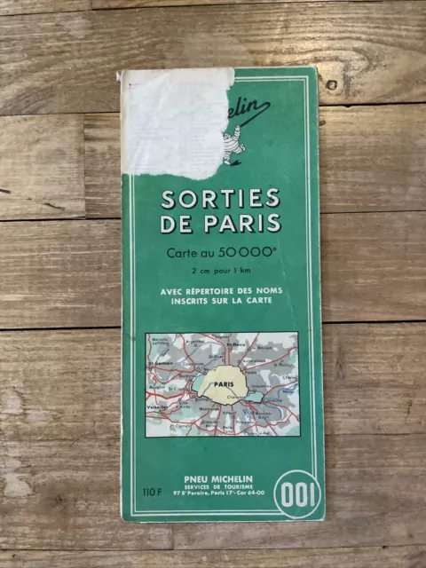 Carte Routière Michelin 100 Sorties de Paris 1959