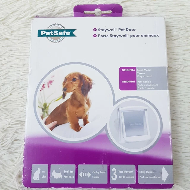 Soga para gato PetSafe Staywell de 2 vías - puerta blanca para gato - perro pequeño fácil de instalar