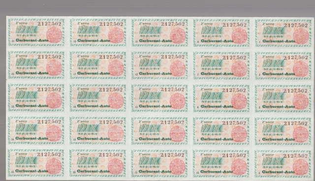 France Cinderellas Fiscal Billets Ration Carburant Auto Ministere 1949-59 NR 12