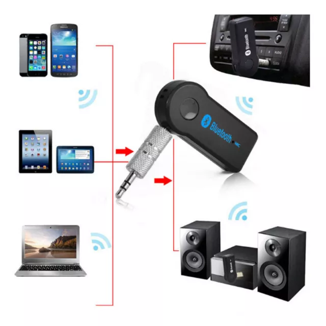 3.5mm AUX Car Wireless Bluetooth Speaker Audio Adapter Stereo Music Receiver