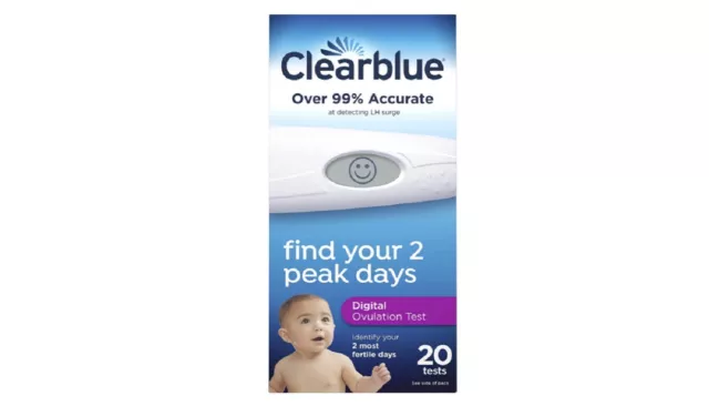 20 x Pruebas De Ovulación Digital Clearblue Test 2 Días Más Fértiles Fertilidad