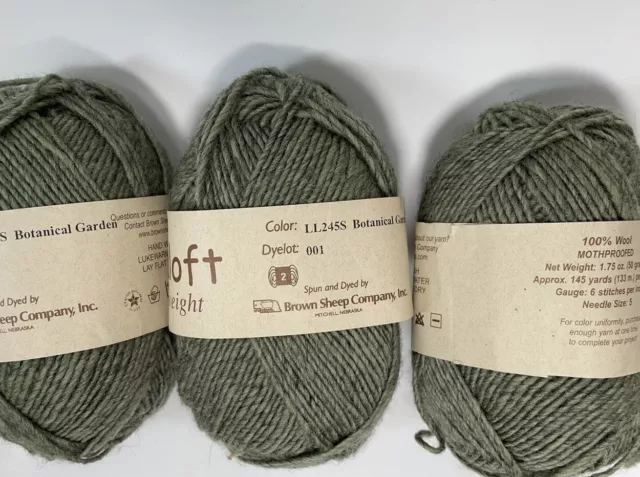 Brown Sheep  Lanaloft sports weight mixed lot of 6 handpaint yarn and plain 3