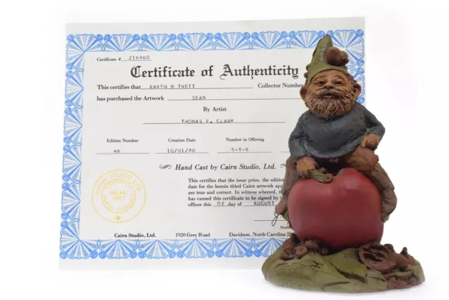 Tom Clark Gnome 1980 Figurine "Sean" Signed w/ COA