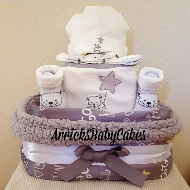 Diaper Cake~Stars Above~Baby Shower Gift~Gender Neutral Cakes~Plush~Unisex🐻