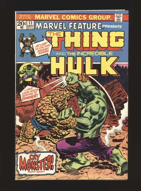 Marvel Feature # 11 - Hulk vs. Thing & 1st Thing solo book Fine+ Cond.