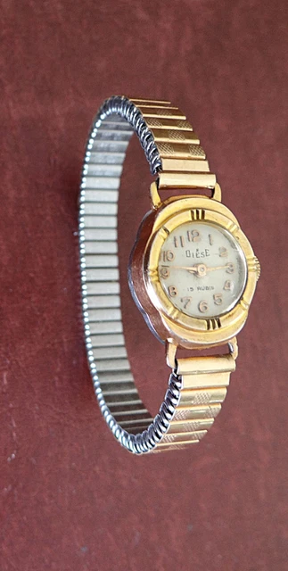 Montre Femme EXA S - 15 Rubis, Plaqué Or | Fabrication Suisse Mécanique | Occasion