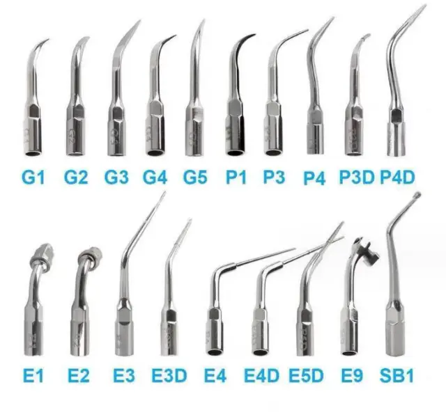 19 Type Dental Ultrasonic Scaler Scaling Endo Perio Tip Fit EMS Woodpecker G P E