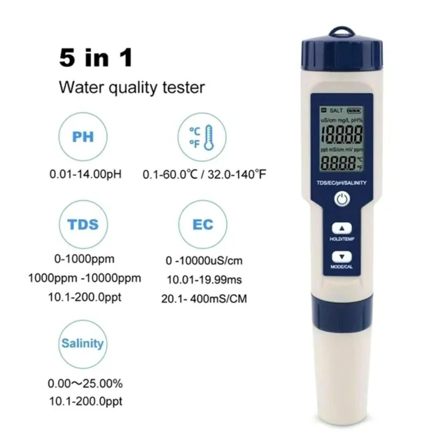 6 In 1 Digital Wifi Water Quality Tester Ph/ec/tds/salt/g.s/temp