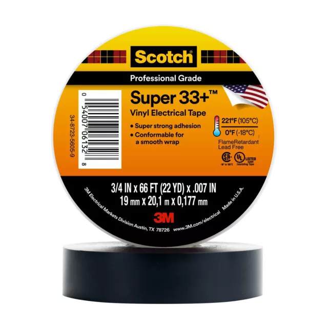 3M SCOTCH SUPER 33+ 06133 Premium Grade Electrical Tape $15.57 - PicClick