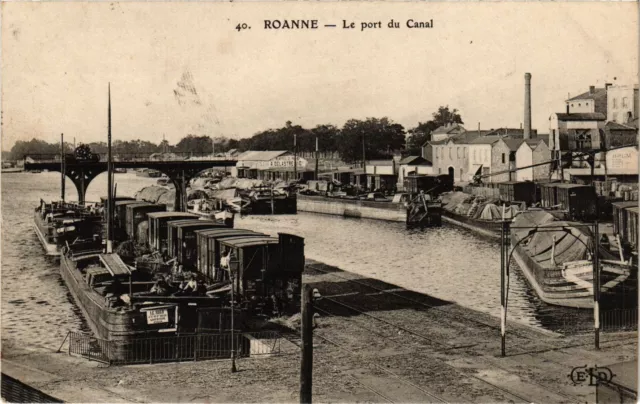 CPA ROANNE Le port du Canal (339129)