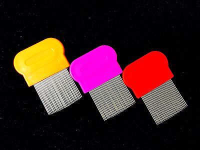 1X Hair Lice Nit Pets Flea Eggs Dirt Dust Remover Steel Tooth Comb Health Brush 2