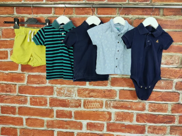 Baby Boys Bundle Age 6-9 Months Gap Next Etc Polo T-Shirt Shorts Bodysuit 74Cm