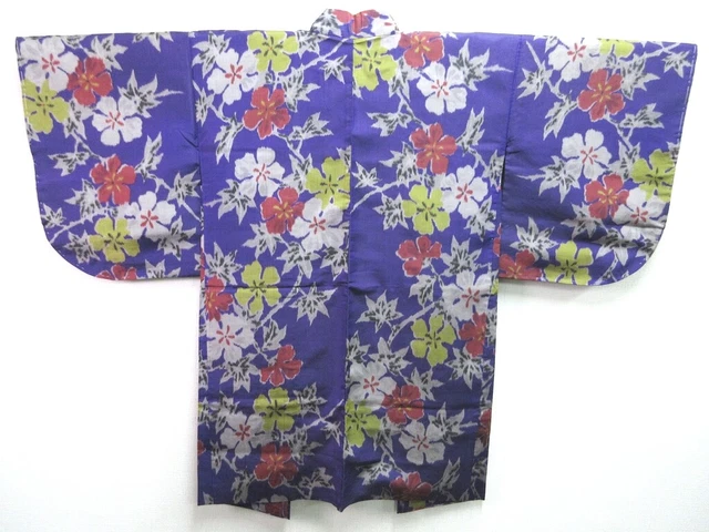 7458 Silk Vintage Japanese Kimono Haori Meisen Vancouver Centennial Long