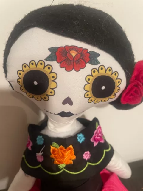 NWT Debi Lilly Doll Mexican Day Of The Dead Fiesta Sugar Skull weighted