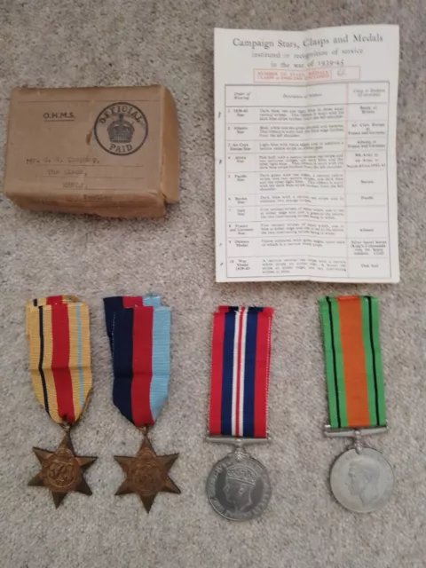 British WW2 Africa Star Group Medals Box Certificate G R Chapman RASC ACC