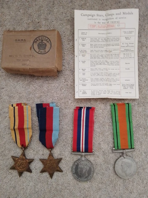 British WW2 Africa Star Group Medals Box Certificate G R Chapman RASC ACC