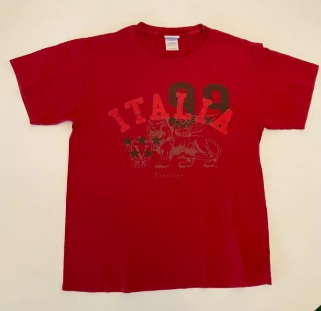 Venetian Casino Hotel Las Vegas T Shirt Red, Medium, Italia 99 in great shape