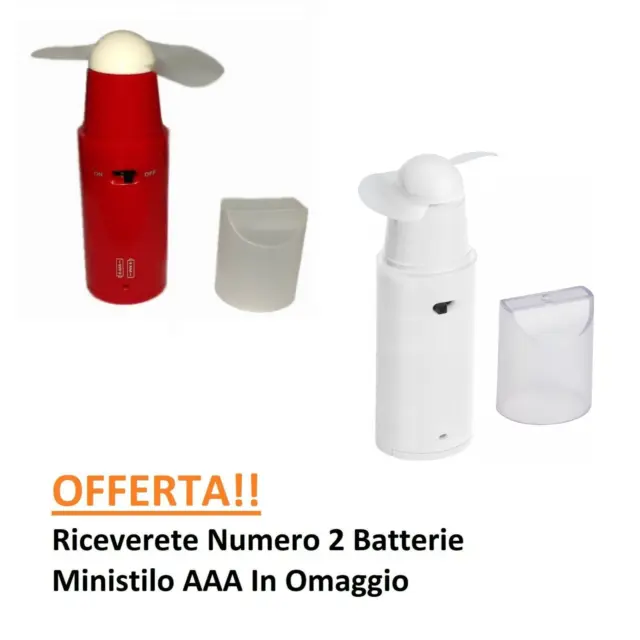 Mini Ventilatore Portatile Tascabile Da Tasca Da Viaggio Aria Estate + Batterie