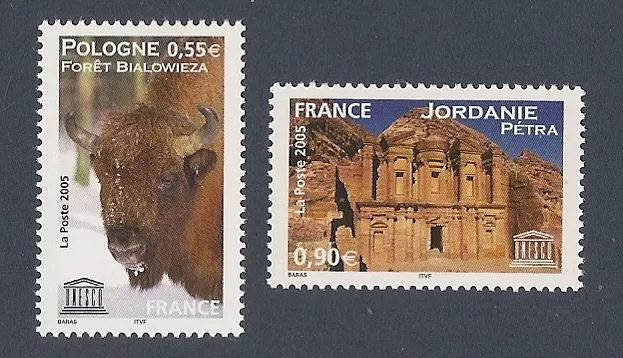 FRANCE 2005 - Timbres de Service UNESCO n° 132 et 133 NEUFS** LUXE MNH