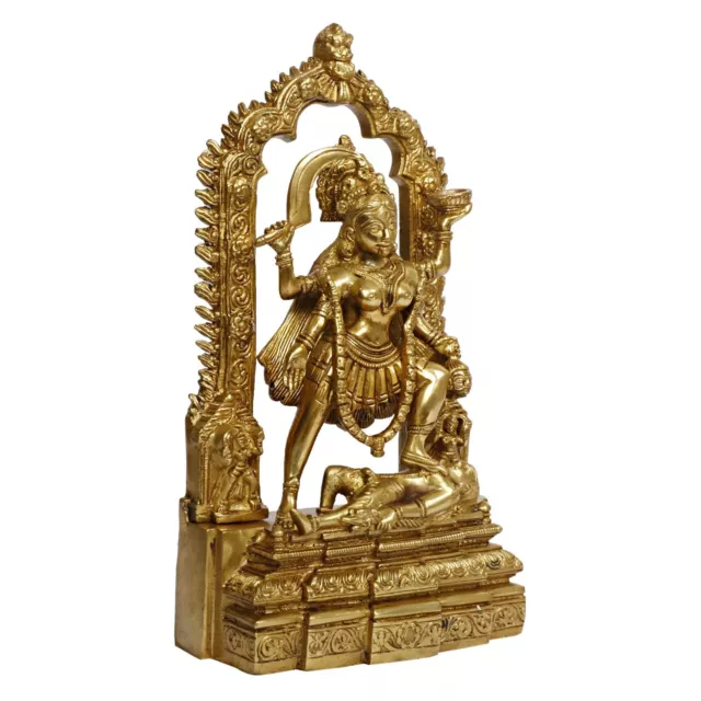 Goddess Kali MATA Statue Kaali Maa Mahakali Brass Idol Home Temple Pooja 10.5 In 3