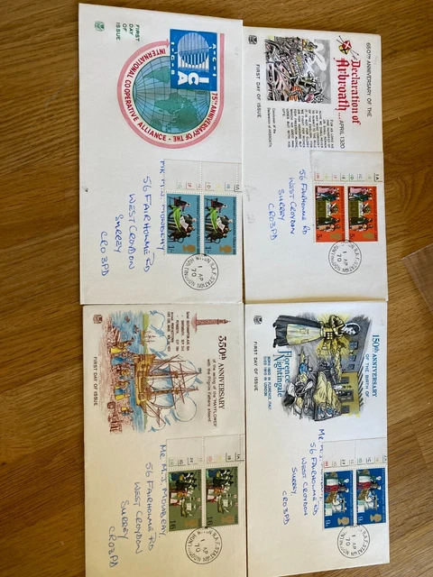 GB UK traffic light declaration of arbroath set on FDc covers with RAF pmks !!!!