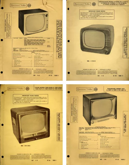 Sam's Photofact Folders (4) for TVs See Description for detailed list PFAX16