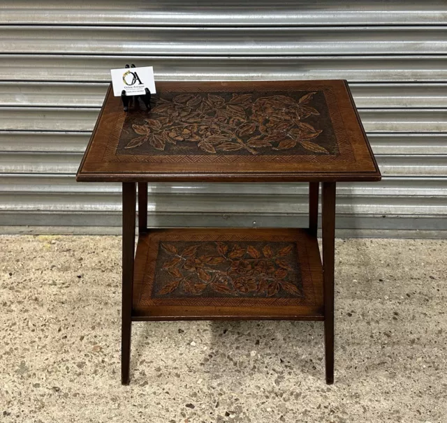 Beautiful Early 1900’s Arts & Crafts Design Oak Two Tier Side Table