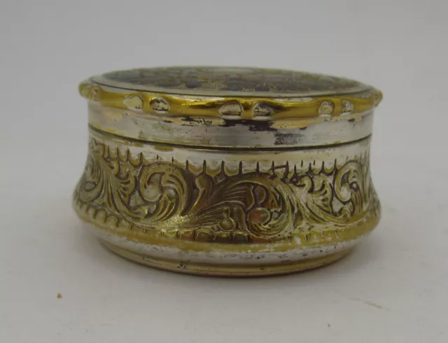 Vintage Silver Plated Round Box By Gioielleria Galbiati 3